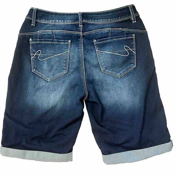 EST. 1946 Denim Size‎ 6 Jean Shorts Double White Stitching Rolled Hem 9” Inseam - Picture 2 of 11